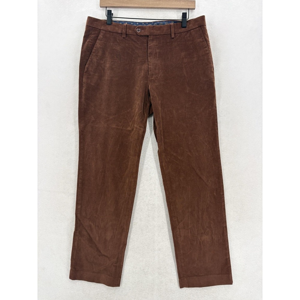Lauren Ralph Lauren Corduroy Pants Mens 34x20 Brown Stretch Regular Fit Chino